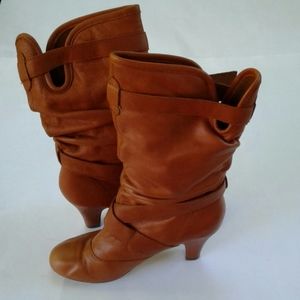 STEVE MADDEN BROWN LEATHER BOOTS